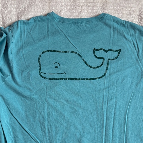 Vineyard Vines Men's Teal Long Sleeve Tee - Picture 6 of 7